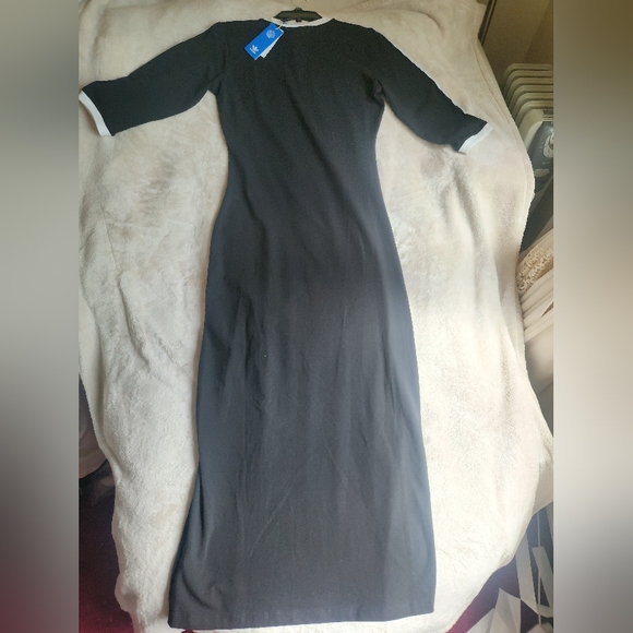 Adidas Adicolor Classics Maxi Dress black white stripes NWT. - Picture 10 of 10